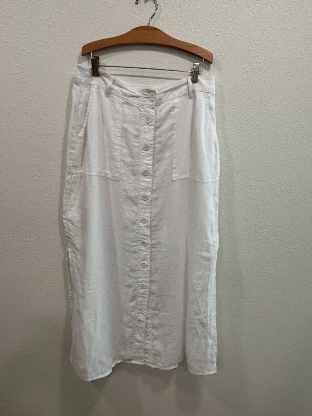 White Talbots Linen Button Skirt - Picture 5 of 5